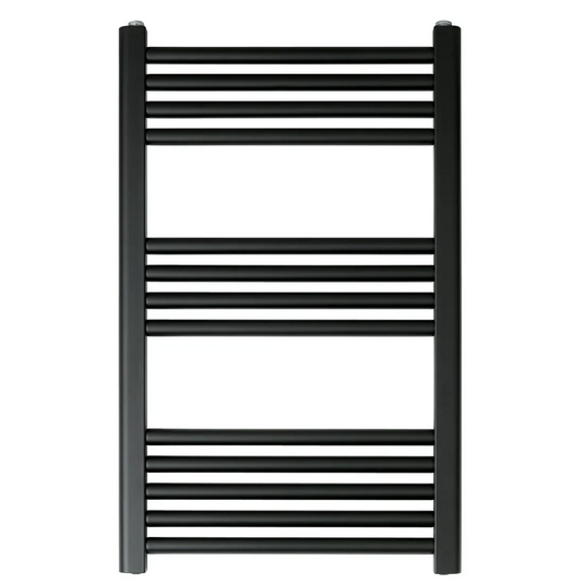 JTP Vos 800mm x 500mm Straight Heated Towel Rail - Matt Black - VOS800MB - Envy Bathrooms Ltd