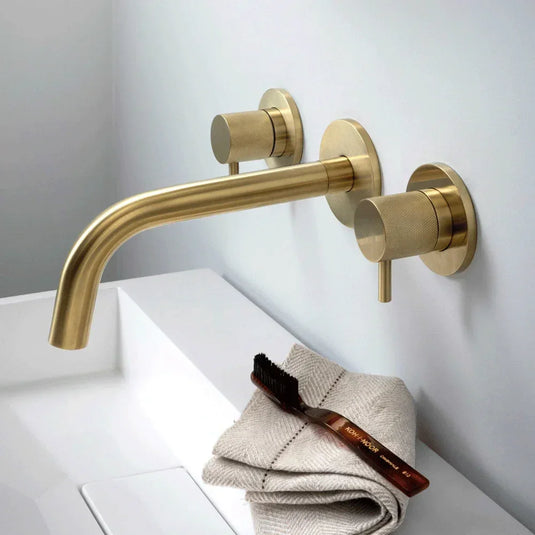 JTP Vos Bath and Basin Spout 200mm Long - Brushed brass - Envy Bathrooms Ltd
