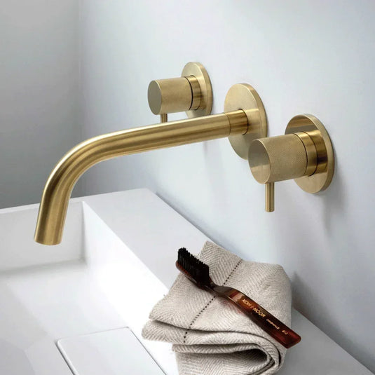 JTP Vos Bath and Basin Spout 200mm Long - Brushed brass - Envy Bathrooms Ltd