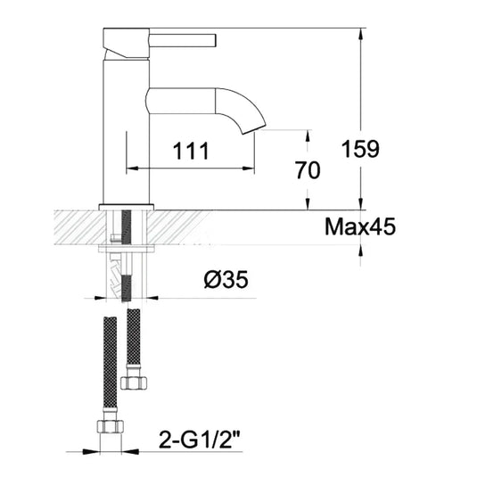 JTP Vos Deck Mounted Single Lever Basin Mixer Tap - Brushed Black - Envy Bathrooms Ltd