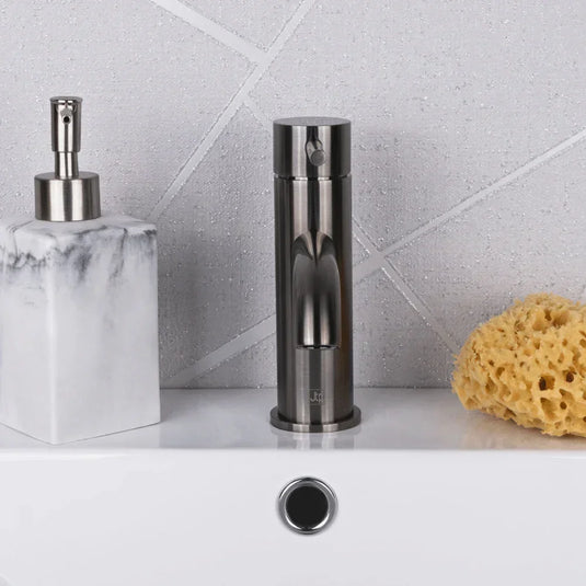 JTP Vos Deck Mounted Single Lever Basin Mixer Tap - Brushed Black - Envy Bathrooms Ltd