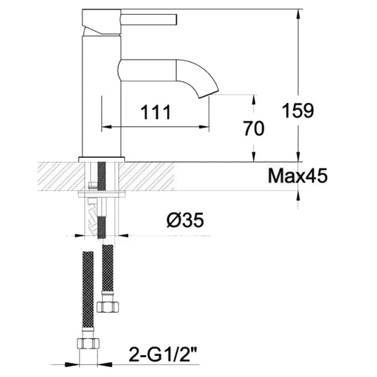 JTP Vos Deck Mounted Single Lever Basin Mixer Tap - Brushed Bronze - Envy Bathrooms Ltd