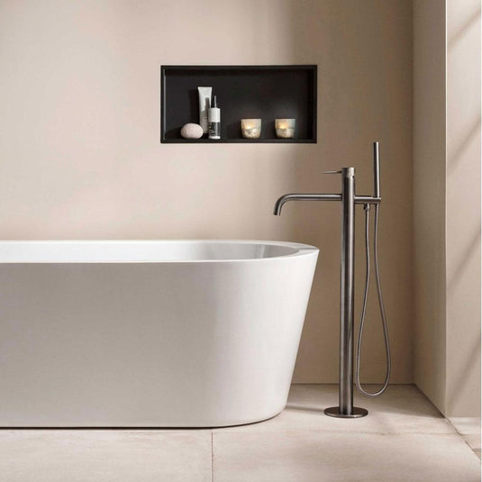 JTP Vos Freestanding Single Lever Bath Shower Mixer Tap with Shower Kit - Brushed Black - Envy Bathrooms Ltd