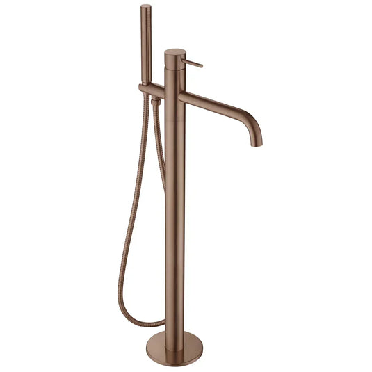 JTP Vos Freestanding Single Lever Bath Shower Mixer Tap with Shower Kit - Brushed Bronze - Envy Bathrooms Ltd