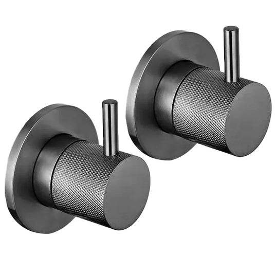 JTP Vos Lever Designer Handle Wall Valves Pair 70mm Wide - Brushed Black - Envy Bathrooms Ltd