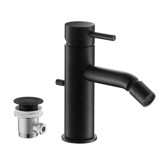 JTP VOS Matt Black Single Lever Bidet Mixer Tap with Pop Up Waste | 28213MB - Envy Bathrooms Ltd
