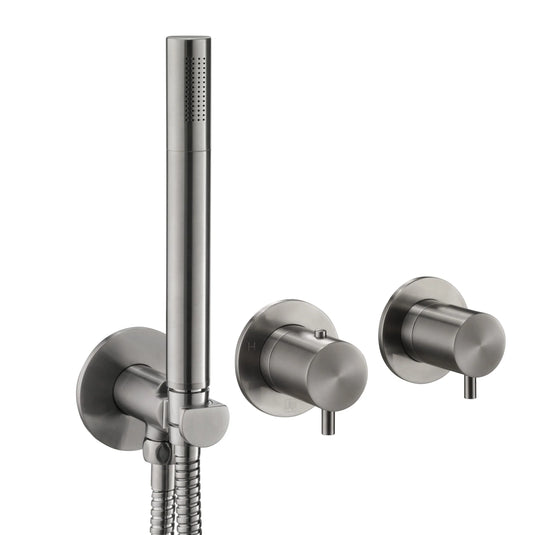 JTP Vos Modular Thermostatic Concealed 2 Outlet Shower Valve with Handset - Brushed Black - 27368BBL - Envy Bathrooms Ltd