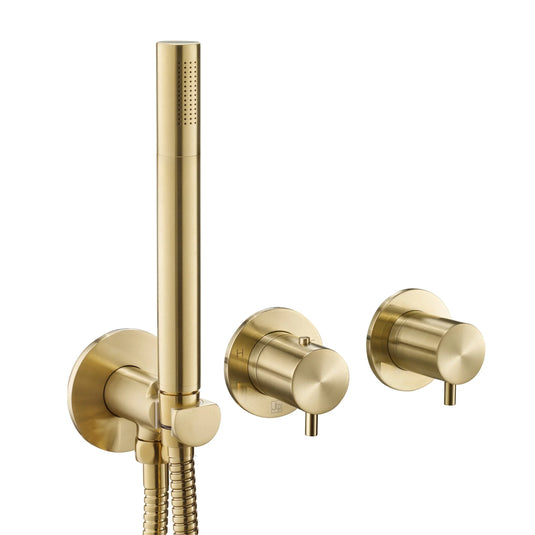 JTP Vos Modular Thermostatic Concealed 2 Outlet Shower Valve with Handset - Brushed Brass - 23368BBR - Envy Bathrooms Ltd