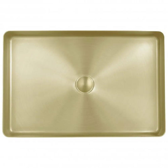 JTP Vos Rectangular Sit-On Countertop Basin 520mm Wide - Brushed Brass - Envy Bathrooms Ltd