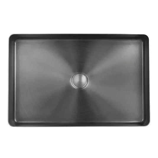 JTP Vos Rectangular Sit-On Countertop Basin with Waste 526mm Wide - Brushed Black - Envy Bathrooms Ltd