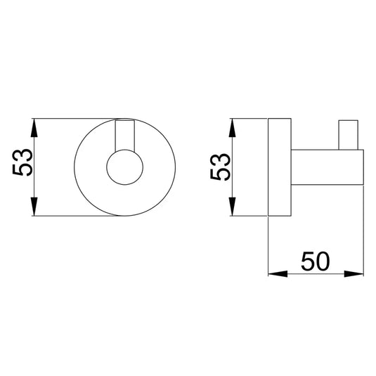 JTP Vos Robe Hook Wall Mounted - Matt Black - Envy Bathrooms Ltd