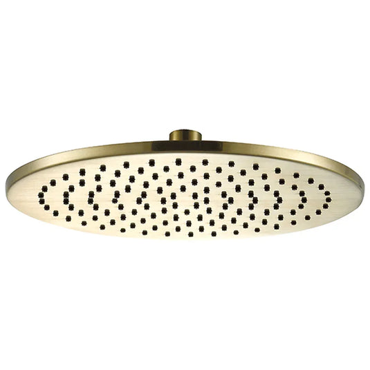 JTP Vos Round Fixed Shower Head 250mm Diameter - Brushed Brass - Envy Bathrooms Ltd
