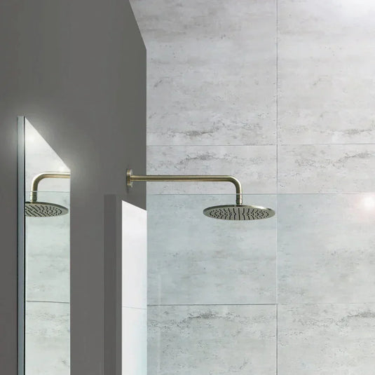 JTP Vos Round Fixed Shower Head 250mm Diameter - Brushed Brass - Envy Bathrooms Ltd