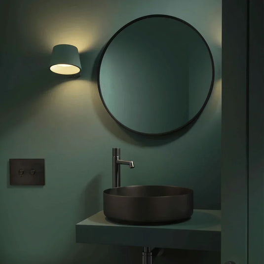 JTP Vos Round LED Illuminated Bathroom Mirror 600mm Wide - Matt Black - Envy Bathrooms Ltd