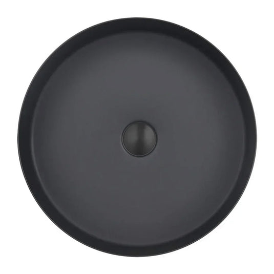 JTP Vos Round Sit-On Countertop Basin with Waste 360mm Wide - Matt Black - Envy Bathrooms Ltd