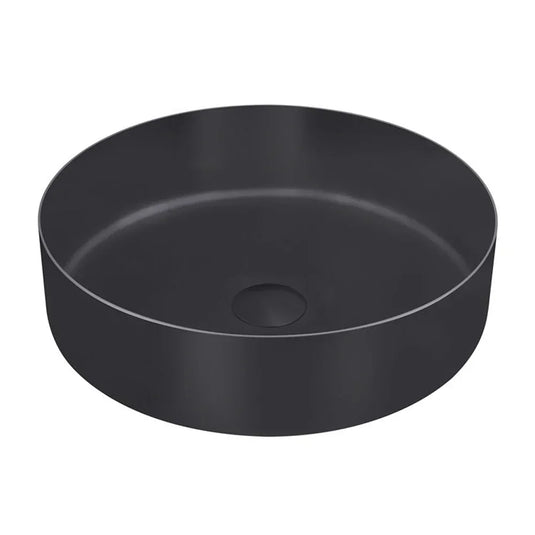JTP Vos Round Sit-On Countertop Basin with Waste 360mm Wide - Matt Black - Envy Bathrooms Ltd