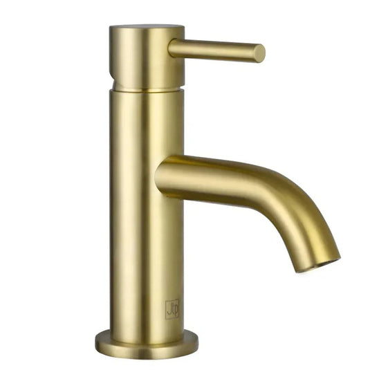 JTP Vos Single Lever Mini Basin Mixer Tap - Brushed Brass - Envy Bathrooms Ltd