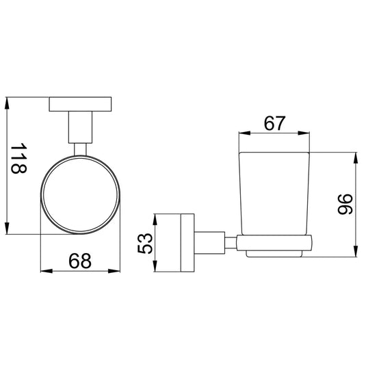 JTP Vos Single Tumbler Holder - Matt Black - Envy Bathrooms Ltd