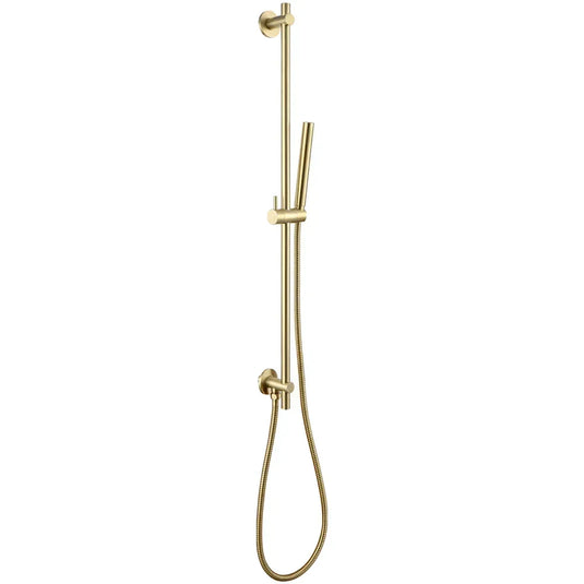 JTP Vos Slide Rail with Single Function Hand Shower and Shower Hose - Brushed Brass - Envy Bathrooms Ltd