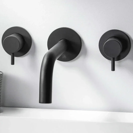 JTP Vos Slim Basin Spout 200mm Long - Matt Black - Envy Bathrooms Ltd