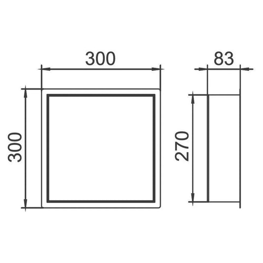 JTP Vos Square Wall Mounted Shower Niche 300mm Wide - Brushed Brass - Envy Bathrooms Ltd