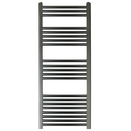 JTP Vos Straight Heated Towel Rail 1200mm H x 500mm W - Brushed Black - Envy Bathrooms Ltd