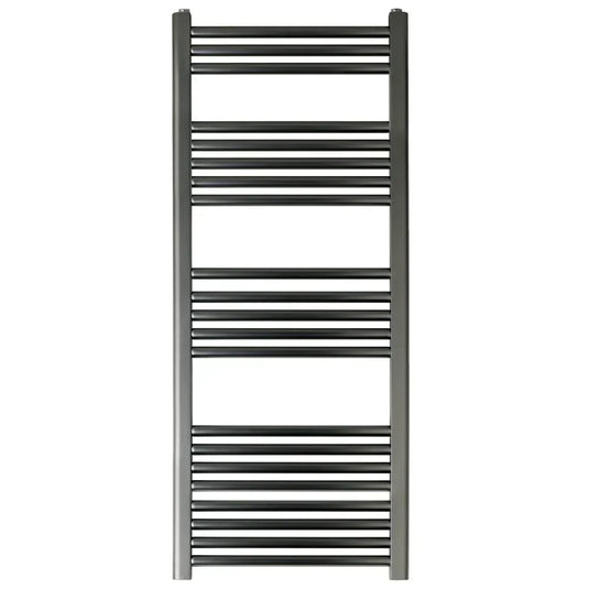 JTP Vos Straight Heated Towel Rail 1200mm H x 500mm W - Brushed Black - Envy Bathrooms Ltd