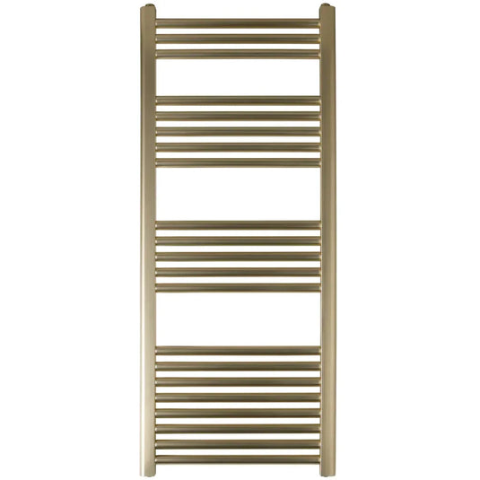 JTP Vos Straight Heated Towel Rail 1200mm H x 500mm W - Brushed Brass - Envy Bathrooms Ltd