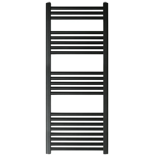 JTP Vos Straight Heated Towel Rail 1200mm H x 500mm W - Matt Black - Envy Bathrooms Ltd