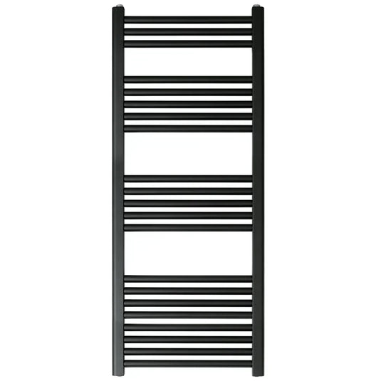 JTP Vos Straight Heated Towel Rail 1200mm H x 500mm W - Matt Black - Envy Bathrooms Ltd