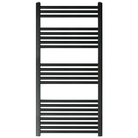 JTP Vos Straight Heated Towel Rail 1200mm H x 600mm W - Matt Black - Envy Bathrooms Ltd