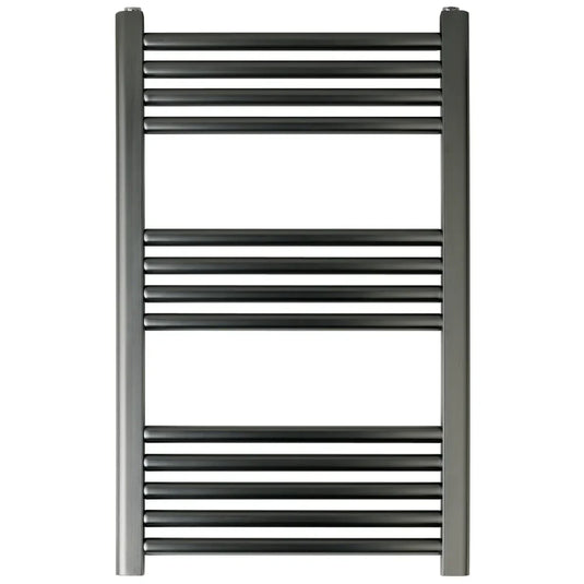JTP Vos Straight Heated Towel Rail 800mm H x 500mm W - Brushed Black - Envy Bathrooms Ltd