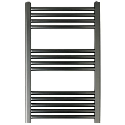 JTP Vos Straight Heated Towel Rail 800mm H x 500mm W - Brushed Black - Envy Bathrooms Ltd