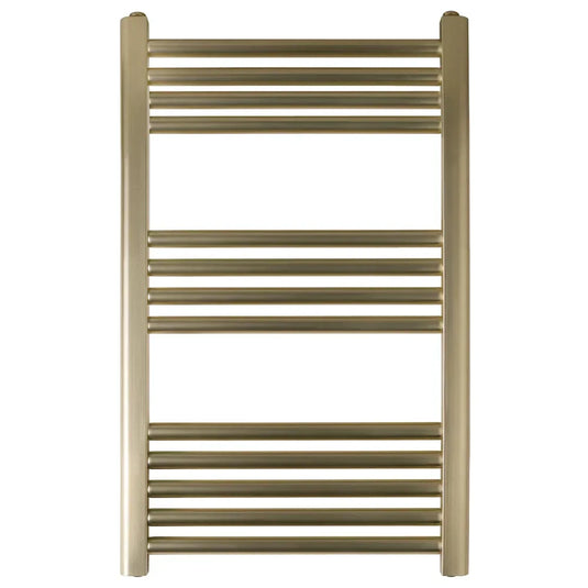 JTP Vos Straight Heated Towel Rail 800mm H x 500mm W - Brushed Brass - Envy Bathrooms Ltd