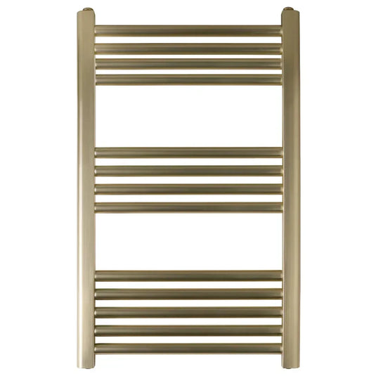 JTP Vos Straight Heated Towel Rail 800mm H x 500mm W - Brushed Brass - Envy Bathrooms Ltd