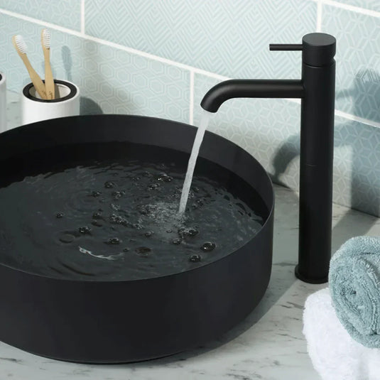 JTP Vos Tall Basin Mixer Tap - Matt Black - Envy Bathrooms Ltd