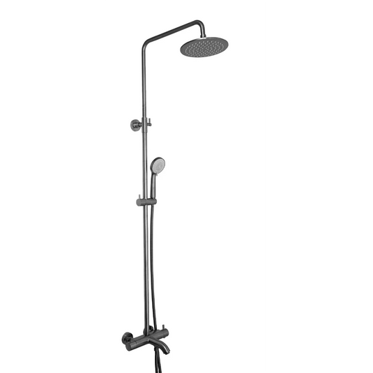 JTP Vos Thermostatic 3 Oulet Bar Valve, Adjustable Riser & Multifunction Shower Handle - Brushed Black - 27101BBL - Envy Bathrooms Ltd