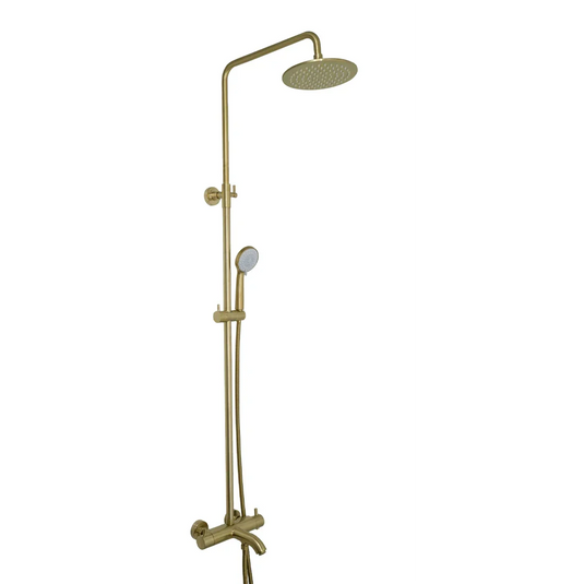 JTP Vos Thermostatic 3 Oulet Bar Valve, Adjustable Riser & Multifunction Shower Handle - Brushed Brass - 23101BBR - Envy Bathrooms Ltd
