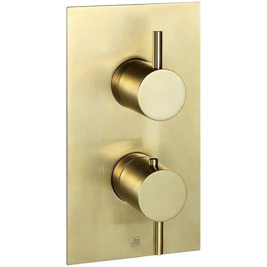 JTP Vos Thermostatic Concealed 1 Outlet Shower Valve - Brushed Brass - Envy Bathrooms Ltd