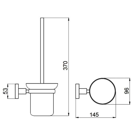 JTP Vos Toilet Brush and Holder - Brushed Brass - Envy Bathrooms Ltd