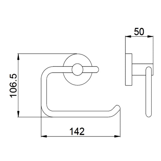 JTP Vos Toilet Roll Holder - Matt Black - Envy Bathrooms Ltd