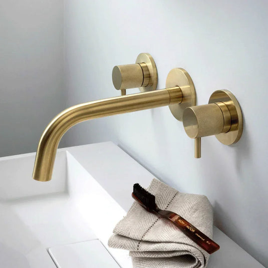 JTP Vos Wall Mounted Bath/Basin Spout - Brushed Brass - Envy Bathrooms Ltd