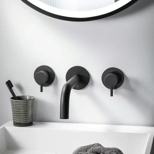 JTP Vos Wall Mounted Bath/Basin Spout - Matt Black - Envy Bathrooms Ltd