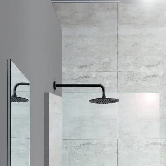 JTP Vos Wall Mounted Shower Arm 400mm - Matt Black - Envy Bathrooms Ltd