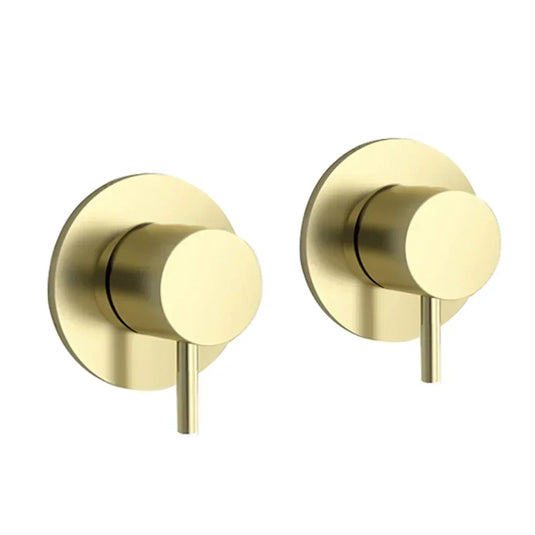 JTP Vos Wall Valves 70mm Wide - Brushed Brass - Envy Bathrooms Ltd