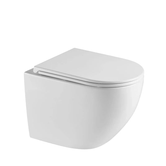 JTP Wortex Rimless Wall Hung Toilet With Tornado Effect Inc. Toilet Seat - White - WW003RL - Envy Bathrooms Ltd