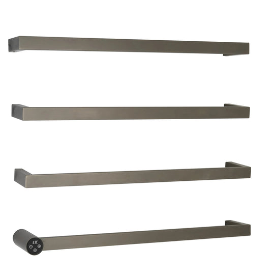 JTP Zyon 486mm Electric Towel Radiator - Brushed Black - ZY600EBBL - Envy Bathrooms Ltd