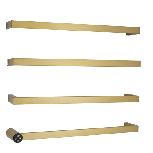 JTP Zyon 486mm Electric Towel Radiator - Brushed Brass - ZY600EBBR - Envy Bathrooms Ltd