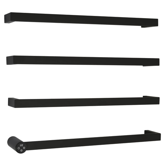 JTP Zyon 486mm Electric Towel Radiator - Matt Black - ZY600EMB - Envy Bathrooms Ltd