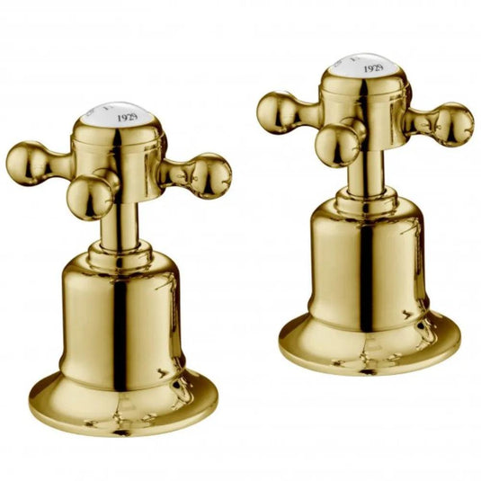JTP Grosvenor Cross Panel Valves Pair - Antique Brass - Envy Bathrooms Ltd